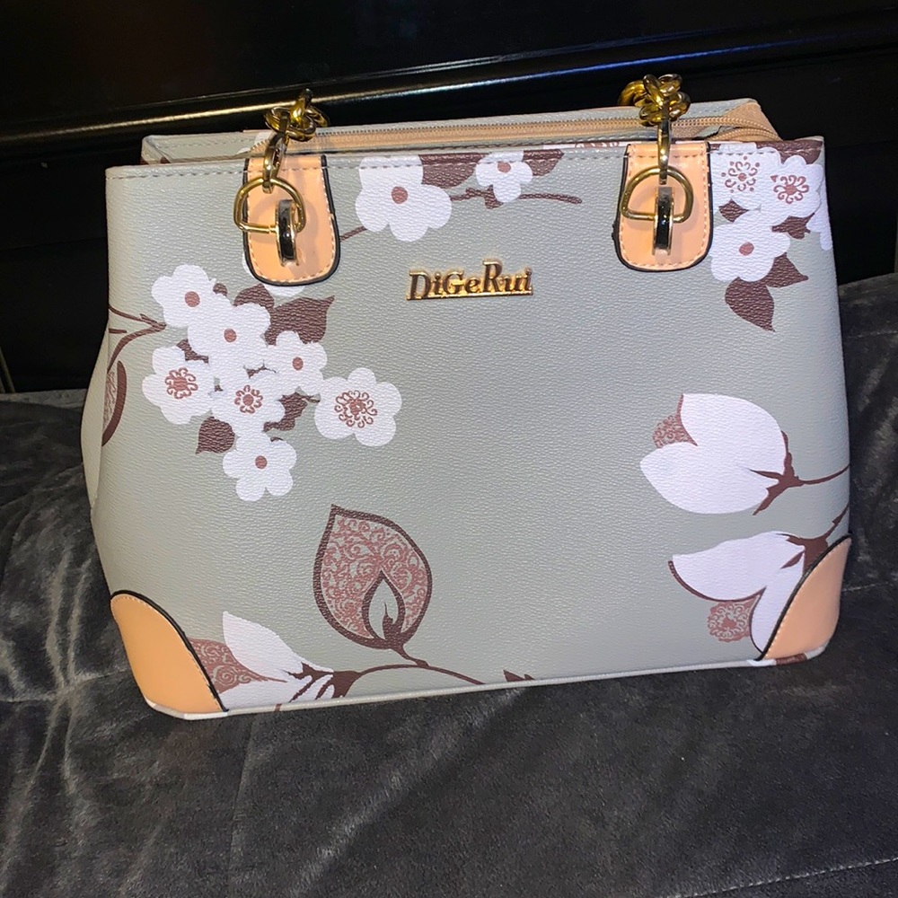 DiGeRui flower gray handbag